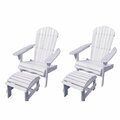 Conservatorio 42 in. Adirondack Chair with Ottoman, White - Set of 2 CO3276126